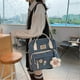 thumbnail image 5 of Mochila linda con accesorios florales, pins kawaii para niñas, mochila escolar, 5 of 5