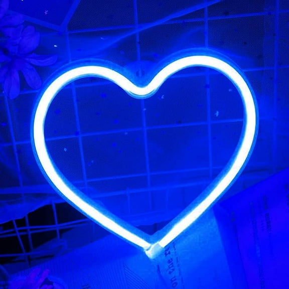 Neon Night Light, LED Neon Signs Night Light Heart Neon Lights Neon Lights for Kids Bedroom Battery USB Operated