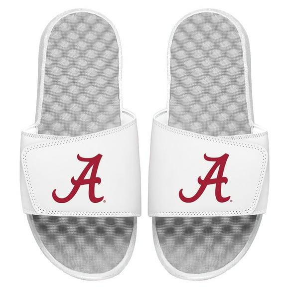 Men's ISlide White Alabama Crimson Tide Script Logo Slide Sandals