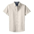 thumbnail image 5 of Port Authority Women's Short Sleeve Open Collar Shirt_Lght Stne/Clasc Navy_XS, 5 of 6