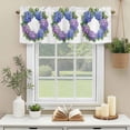 thumbnail image 3 of Blue Purple Hydrangea Wreath Window Valance Curtain Watercolor Flower Rod Pocket Short Curtain for Living Room, Bedroom & Kitchen Window Decor 60x18in, 3 of 8