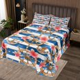 thumbnail image 2 of Erosebridal Nautical Anchor Rudder Coverlet Set King,Flower Stripes Bedding Set,Floral Decor,3-Piece, 2 of 5