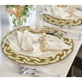 thumbnail image 3 of Gold Ivory White Beaded Placemats Set of 8 for Dining Coffee Table Scratch Heat Stain Resistant Charger Kitchen Decor Durable Tablemats - Fall Autumn Thanksgiving Holiday - 14 Inches, 3 of 8