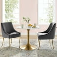 thumbnail image 4 of Modway Discern 34" Modern Velvet Dining Chair in Gold/Gray (Set of 2), 4 of 4