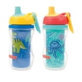 thumbnail image 2 of Nuby 2pk 9oz Active Sipper Insulated Cup with Vari-Flo Valve & Carabiner Clip, Dinos & Sea Creatures, 2 of 8