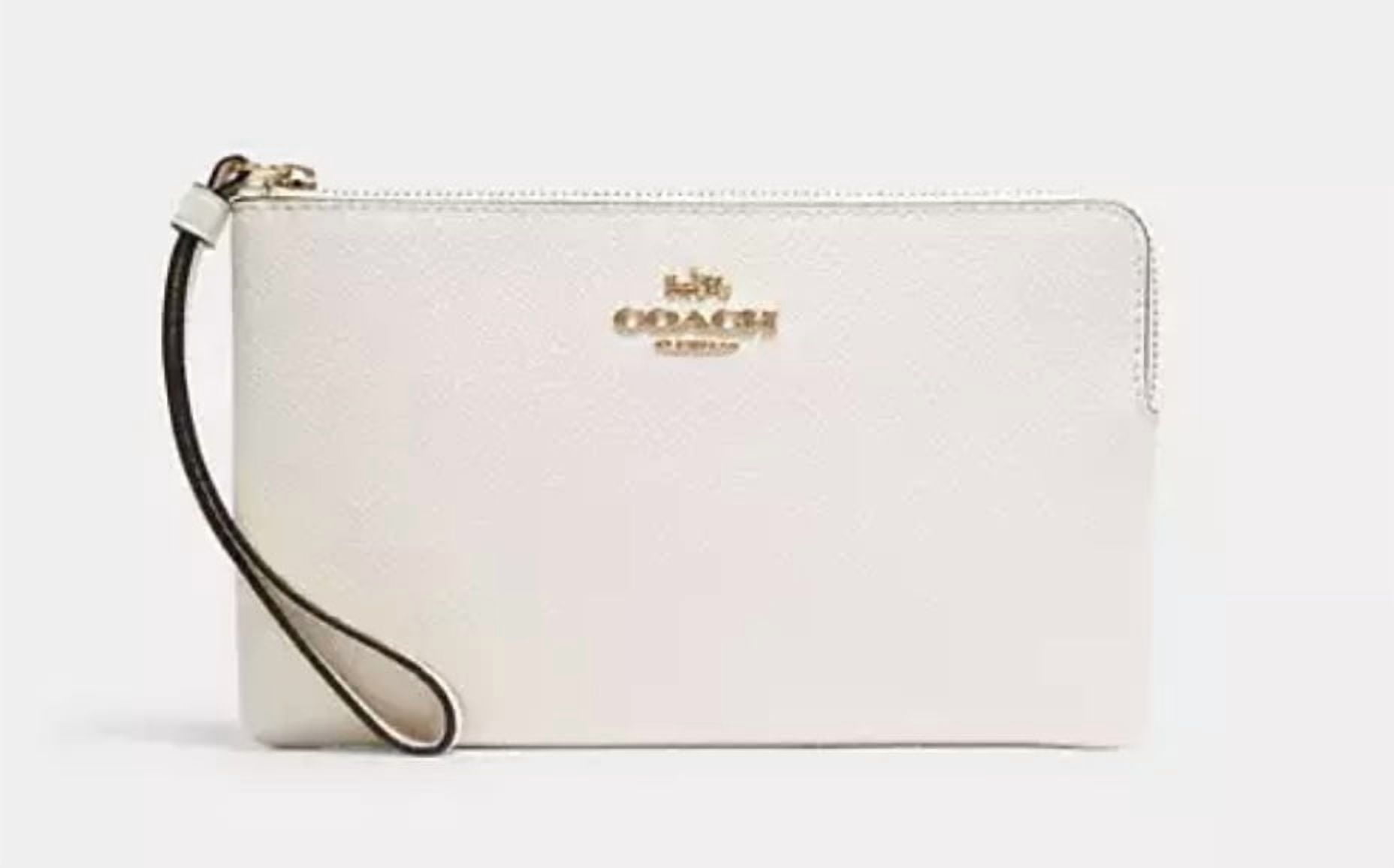 Coach Pebbled Leather Double Corner Zip Wristlet F87590 Carnation