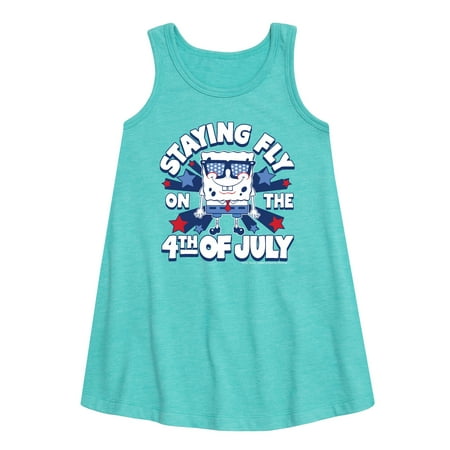 

SpongeBob SquarePants - Fly on The 4th of July - Toddler and Youth Girls A-line Dress