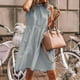 thumbnail image 4 of Vestido Midi De Verano Vestido elegante para mujer Vestido casual con volantes Vestido sin mangas Club Party Dress (Gris L) Cgtredaw Para estrenar, 4 of 7