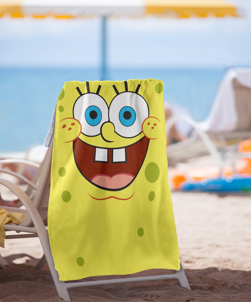 Spongebob Beach Towel, 30"x60", Spongebob Goofy Smile Face