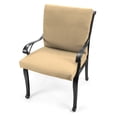 thumbnail image 3 of Jordan Manufacturing 44" x 21" Antique Beige Solid Rectangular Outdoor Chair Cushion with Ties and Hanger Loop, 3 of 12