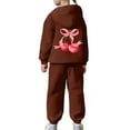 thumbnail image 5 of SGMVNU Boys 2 Pieces Sweatsuits for Age 8-9 Years Girls Fashion Fall Outfits Oversize Pullover Sweatshirt and Baggy Sweatpant Kids Clothes, Color Brown, 5 of 7