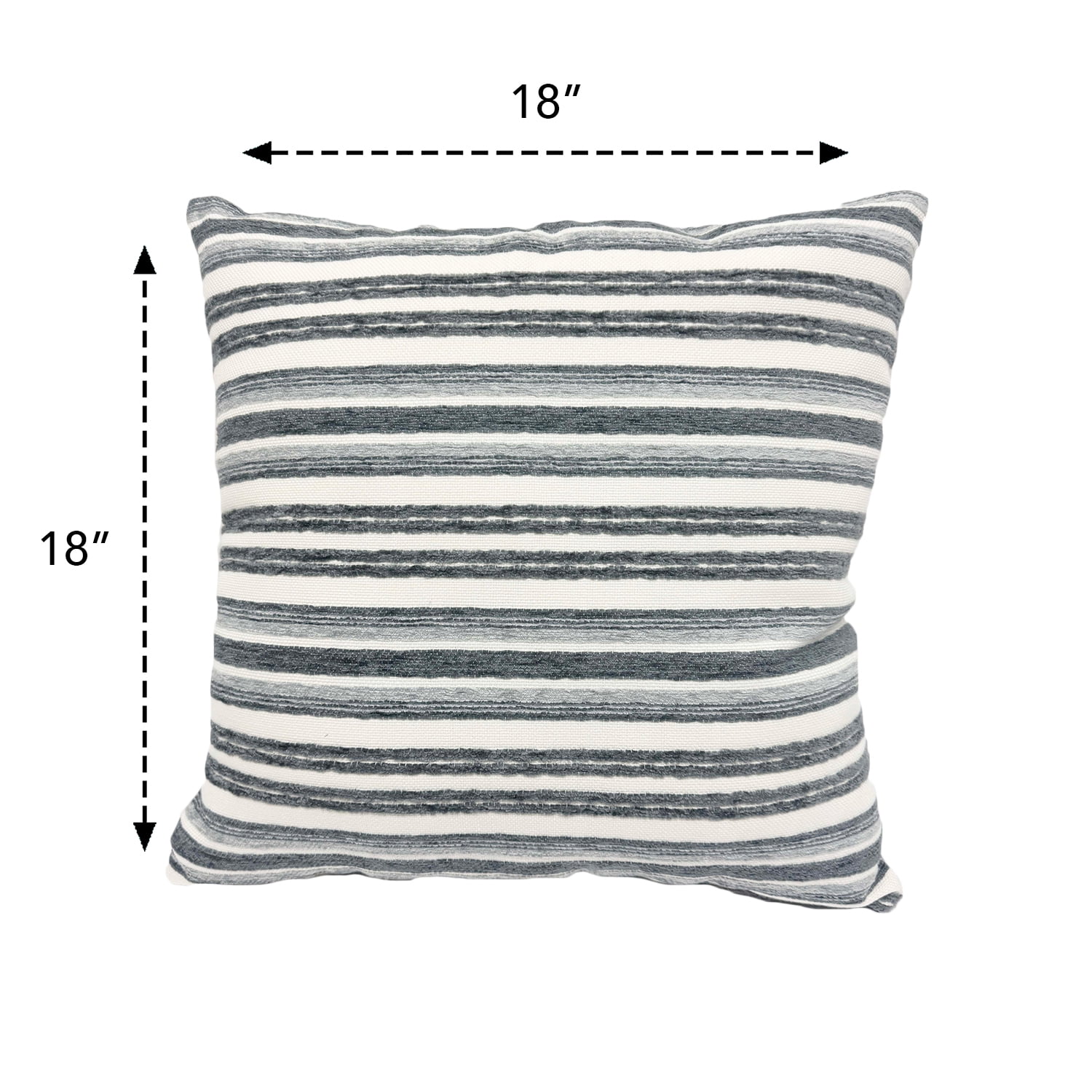 Mainstays 18" x 18" Woven Stripe Decorative Throw Pillow, Grey