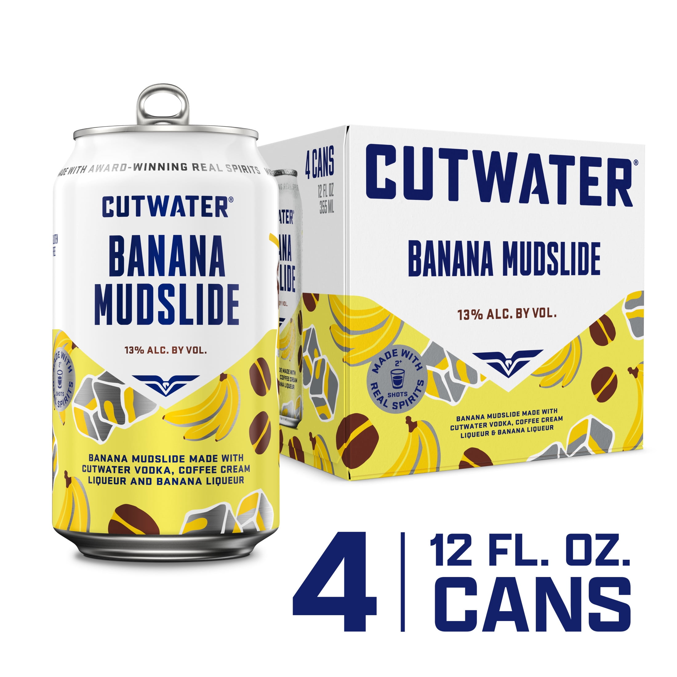 Cutwater Banana Mudslide, 4 Pack 12 fl oz Cans, 13% ABV