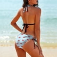 thumbnail image 2 of Happy Little Crabs Women's Bikini V Neck Swimsuit Set 2 Piece Over Size Bathing Suit Side Triangle Bathing Suit, 2 of 9