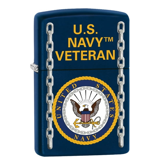 Zippo Personalized Message Engraved on Backside Customized U.S. Army Windproof Lighter (Navy Matte #Z504)