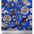 thumbnail image 1 of Soimoi polyester Crepe Fabric Dot,Spices & Cups Decor Fabric Printed Yard 42 Inch Wide, 1 of 3