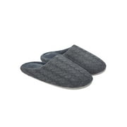 Men's Slide Slippers with Cozy Fuzzy, Slips On Fall Winter House Shoes Memory Foam House Shoes Slippers with Indoor Outdoor Anti-Skid Rubber Sole
