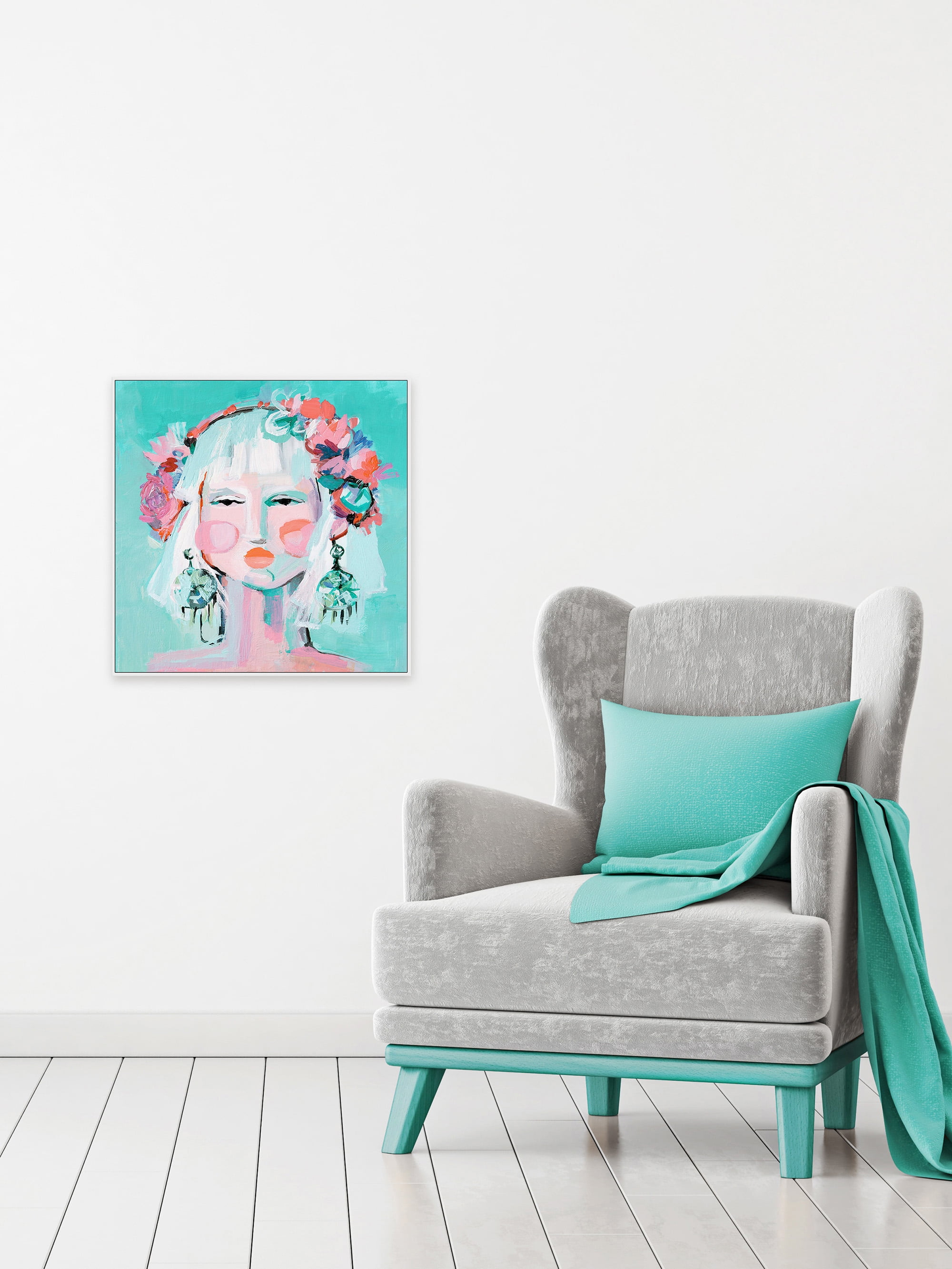 Painted Pretty Floater Framed Painting Print on Canvas