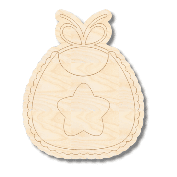 Unfinished Wood Etched Bib Shape 24" / 1/8"
