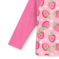 thumbnail image 5 of Avrnliq Girls Strawberry Print Long Sleeve Rash Guard Swim Set, UPF Sun Protection Two Piece Swimsuit with High Waisted Boyshorts for Girls 8-15 Years, Pink,Size 12-13T, 5 of 6
