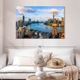 thumbnail image 2 of Elephant Stock Shanghai Sunset Skyline Wall Art - Horizontal Canvas Wall Art - Living Room Wall Decor - Places Canvas - Blue And Gray Decor - 48" x 32", 2 of 8