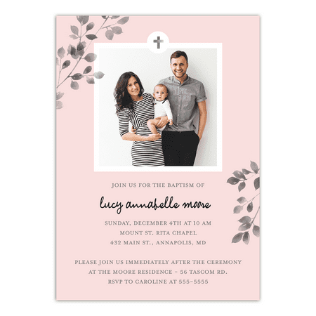 personalized baptism christening invitation growing faith 5 x 7