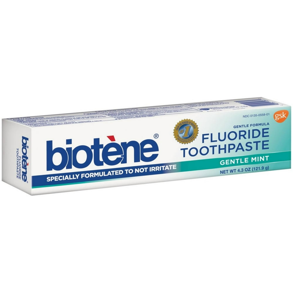 Biotene Dry Mouth Fluoride Toothpaste, Gentle Mint 4.3 oz (Pack of 4