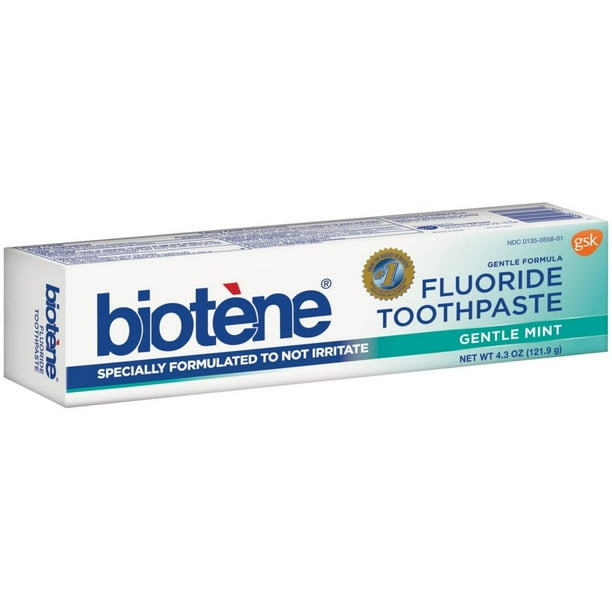 Biotene Dry Mouth Fluoride Toothpaste, Gentle Mint 4.3 oz (Pack of 4