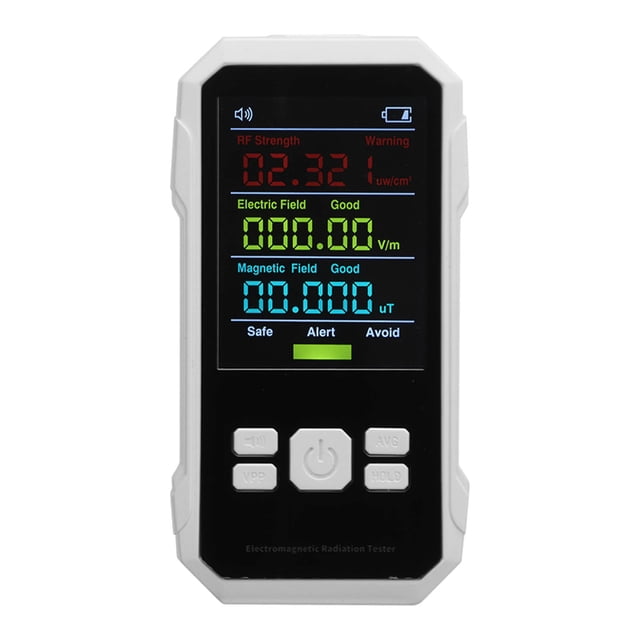 Probador De Fuerza De Campo Eléctrico Detector De Radiación RF Detección De Fuerza De Campo Magnético Eléctrico Medidor De Radiación Electromagnética De Mano Blanco