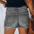 thumbnail image 3 of Rezuofi 1 Pcs Womens High Waist Ripped Hole Short Jeans Washed Distressed Denim Shorts 2025, 3 of 6