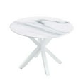 thumbnail image 2 of Gzxs 42" Faux White Marble Round Table for 4-6 Person, Mid Century Modern Circle Table for Dining Living Room, 42.12"L x 42.12"W x 28.74"H, 2 of 6