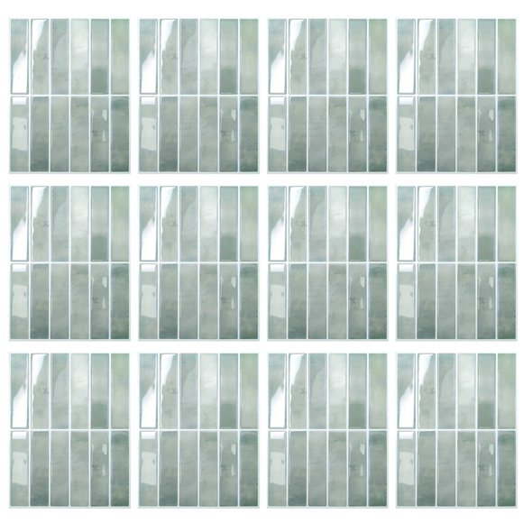 Inteprter El PVC transforma el espacio con adhesivos para azulejos 3D: patrón en espiga para cocina y baño Decoración del hogar SCQ1569 (22.9 x 29 cm) 12 piezas