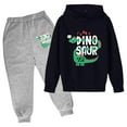 thumbnail image 2 of Baby Boy Outfit Prehistoric Dino Hoodie and Joggers Breathable Set Boys' Clothing Sets Navy 9-10 Years, 2 of 3