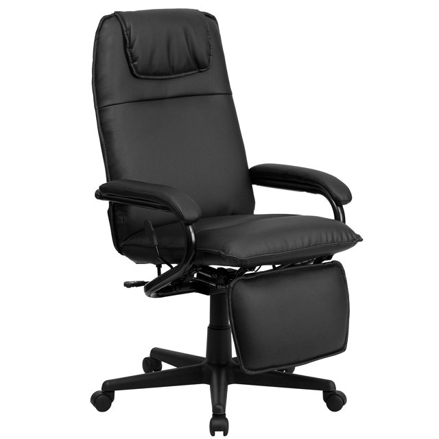 Scranton & Co Chaise de Bureau Inclinable en Cuir Dossier Haut Noir