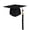 Black, variant on Unisex Adult Matte Graduation Cap with Tassel Polyester Mortarboard Hat Adjustable Elastic Band for College High School Doctoral Commencement Ceremony
