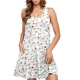 thumbnail image 1 of Ovzne Robes pour Femmes Robe d'Été Femmes Décontractée Ample Robe d'Été Imprimée Sans Manches Col en V Ensemble Haut/chemise Grande Taille Robe Imprimée Liquidation, 1 of 5
