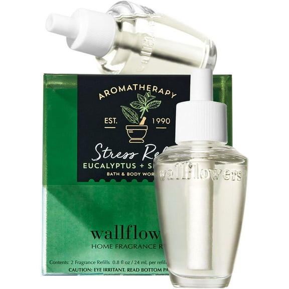 Bath and Body Works New Look! Aromatherapy Stress Relief - Eucalyptus & Spearmint Wallflowers 2-Pack Refills
