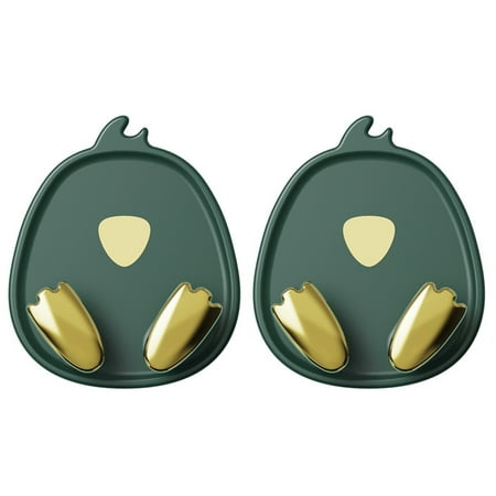 

Deyuer 4Pcs Wall Hooks Good Stickiness Strong Load-bearing No Punching Cartoon Traceless Kitchen Light Luxury Pet Plug Hooks for Home Green
