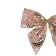 thumbnail image 4 of Northlight Shiny Snowflakes Christmas Bow Decorations - 5.5" - Pink and Gold - Pack of 6, 4 of 4