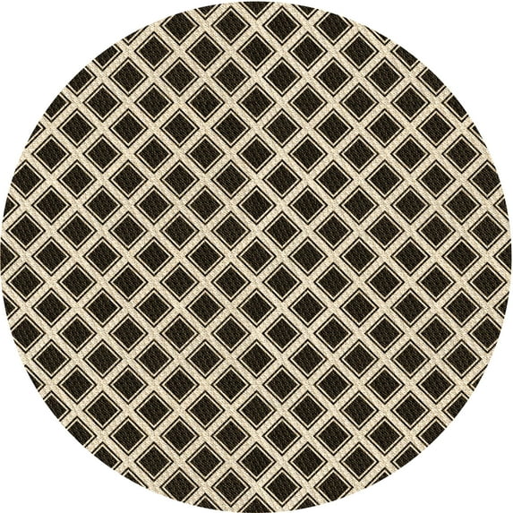 Ahgly Company Machine Washable Indoor Round Transitional Midnight Gray Area Rugs, 5' Round