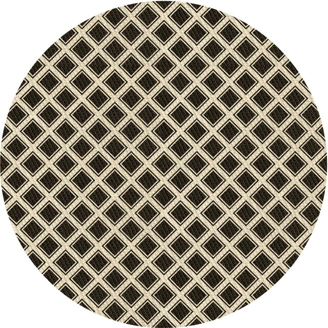 Ahgly Company Tapis Rond Lavable en Machine Intérieur Transitionnel Gris Minuit, 4 Pieds Rond