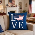thumbnail image 1 of Independence Day Pillow Covers Striped Print Seat Cushions For Indoor Holiday Decor, 1 of 6