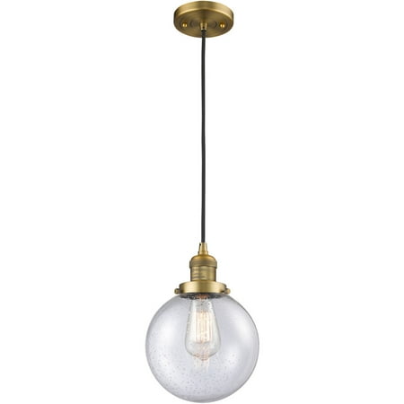 

Brushed Brass Tone Mini Pendants 8 Wide Seedy Glass Steel/Cast Brass/Glass Medium Base LED 1 Light Fixture
