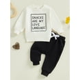 thumbnail image 4 of BemeyourBBs Toddler Baby Boy Girl Spring Fall Winter Outfit Snacks Are My Love Language Sweatshirt And Jogger Pants Set Infant Boys Girls Clothes, 4 of 9