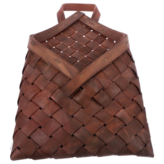 Yardwe Woven Coffee Wall Hanging Basket for Storage and Flower Display, Rustic Kitchen Organizer and Decorative Holder