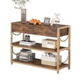 thumbnail image 1 of Bingirl Console Table with Drawers and 3-Tier Storage Shelves - Sofa Table for Living Room, Entryway, Behind Couch, Hallway, Foyer, Bedroom, Kitchen (Rustic Brown), 1 of 7