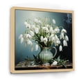 thumbnail image 2 of Designart "White Green Snowdrops love expression I" Floral Floater Framed Canvas Art Print, 2 of 7