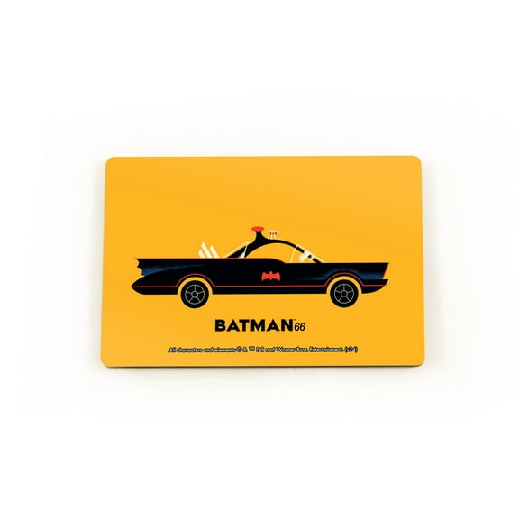 Batman 85th Anniversary (Batman 66 Batmobile 1966) Hardboard Rectangle Magnet
