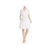 Donna Karan Womens Puff Sleeve Tie-Front Shirtdress White 4