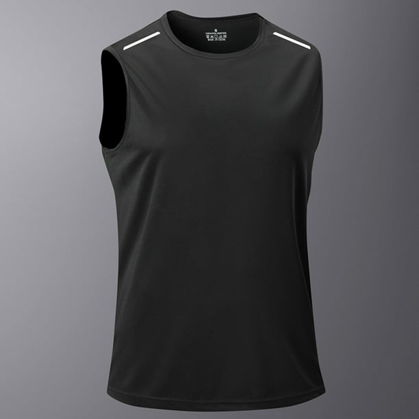 pstuiky Camisetas sin mangas para hombre, Camiseta deportiva informal sin mangas con cuello redondo para hombre Chaleco para hombre l
